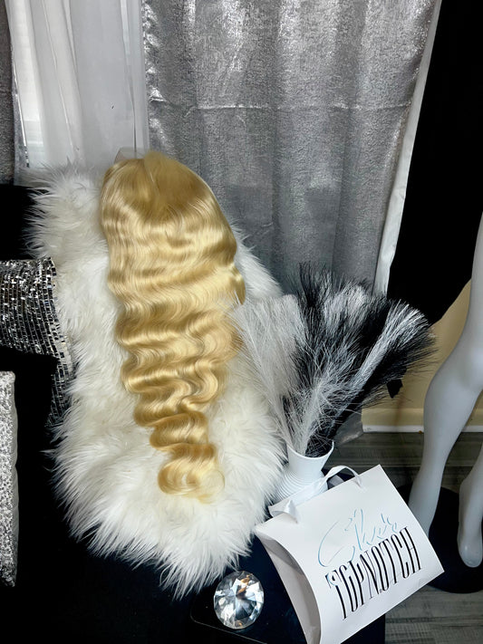 13x4 180% Density 26” Bodacious Body Wave Wig - 613 Blonde